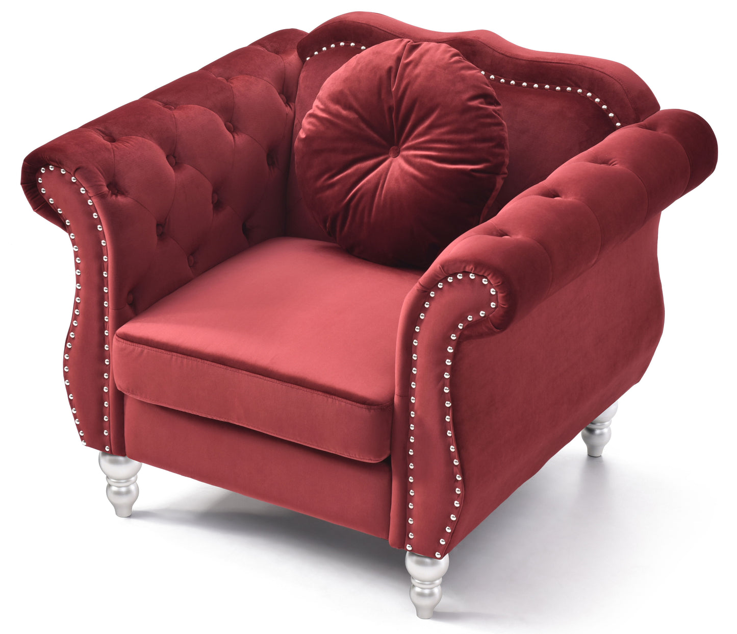 Chic Transitional Chair - Burgundy