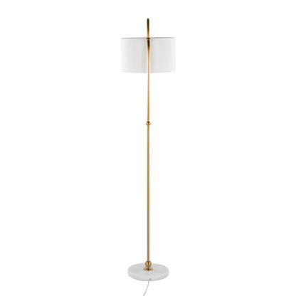 Leslie - Glam / Art Deco Floor Lamp - Gold / White