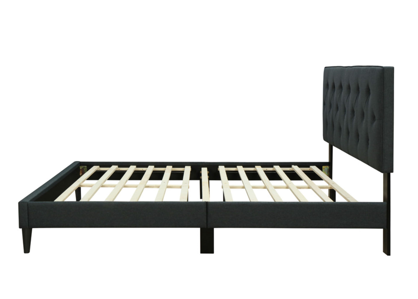 Queen Sized Tufted Bed With USB - Black