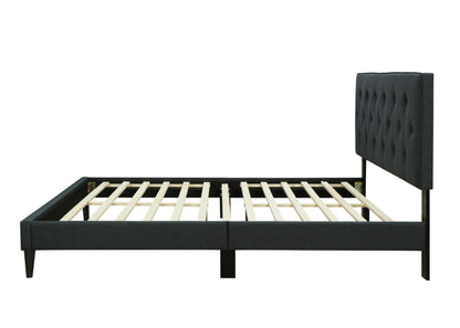 Queen Sized Tufted Bed With USB - Black