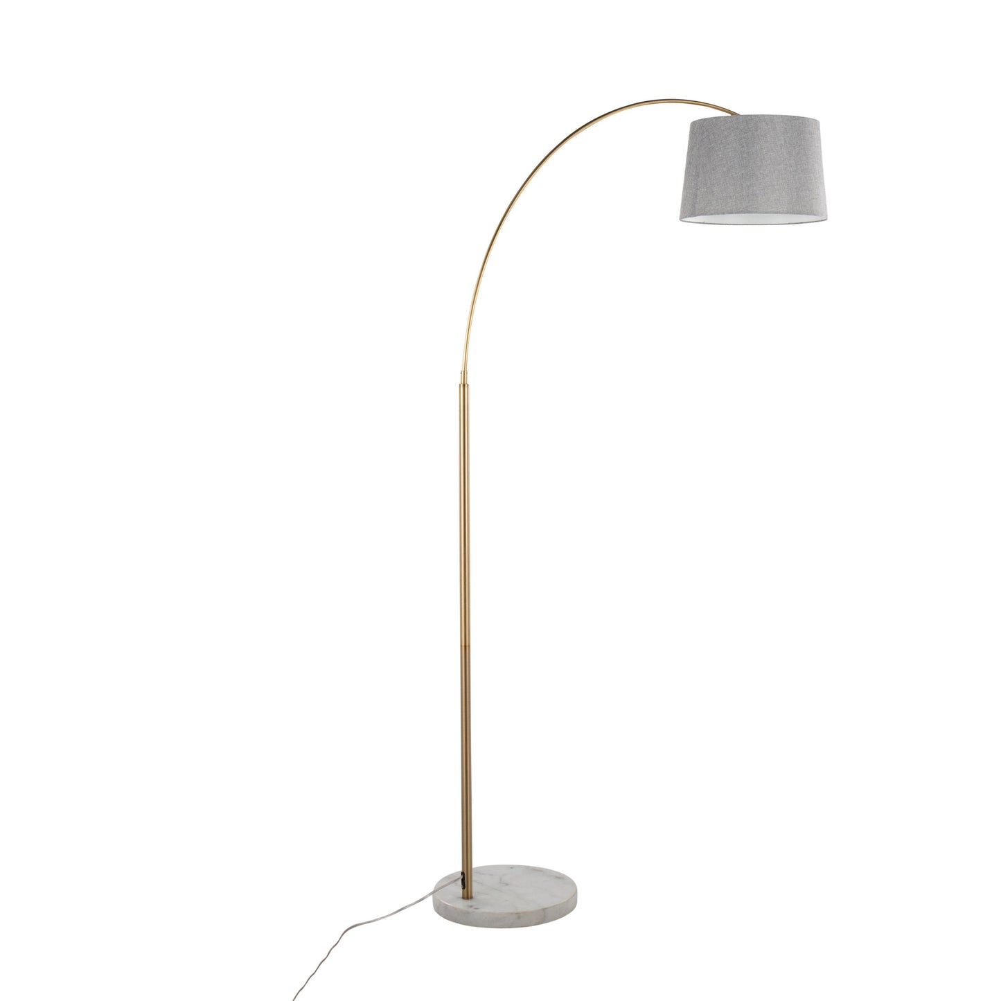 March - Contemporary Floor Lamp - Antique Brass / Gray