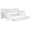 Twin Size Daybed With 3 Drawers USB Ports And Desk - White