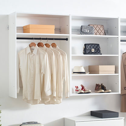 Devi - Wall Mounted Wood Closet System With Modular Units - White