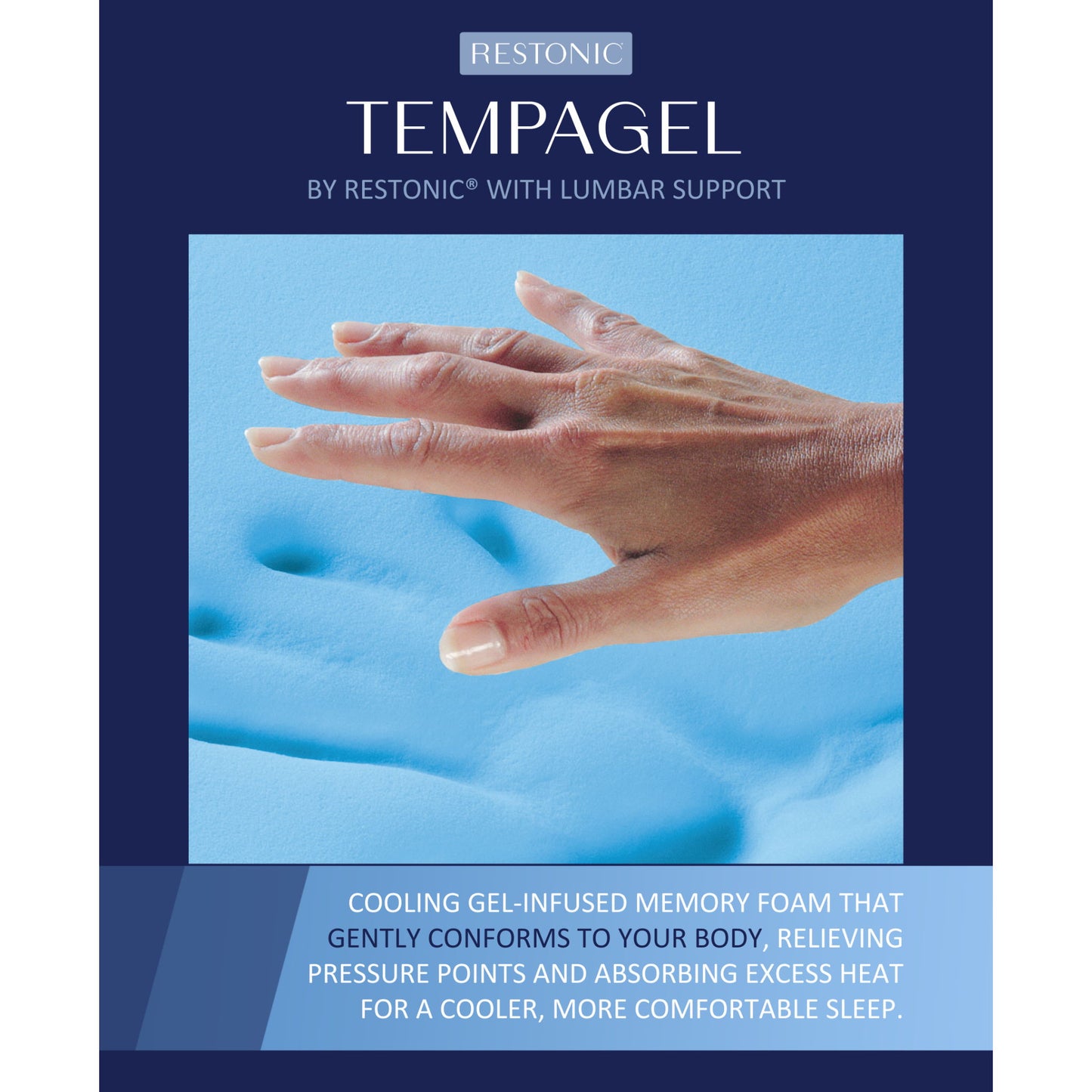 Tempagel - 13" Full Smooth Top Plush Mattress With Cooling Gel - Gray / Blue