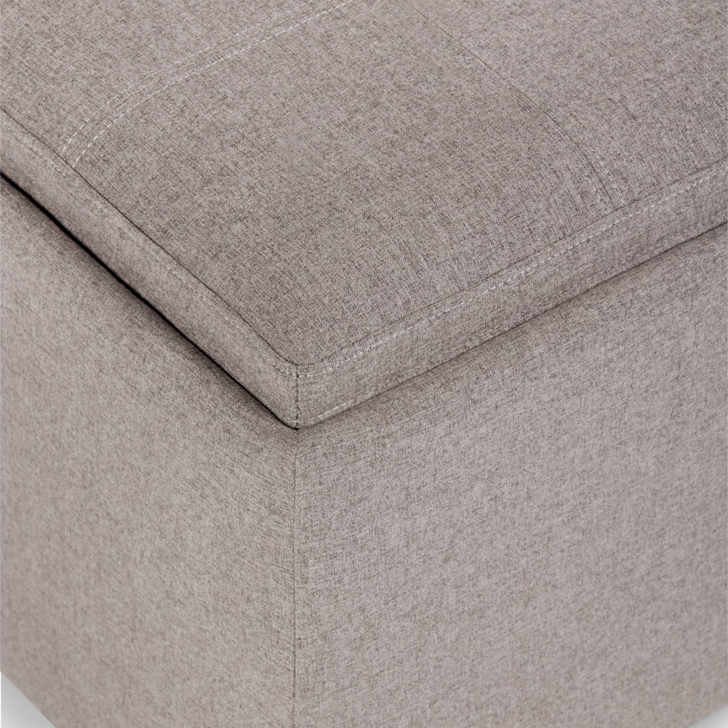 Avalon - Square Coffee Table Storage Ottoman - Cloud Gray