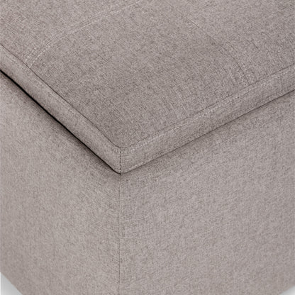 Avalon - Square Coffee Table Storage Ottoman - Cloud Gray