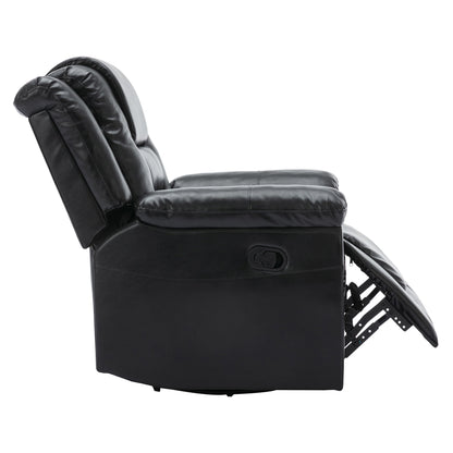 360ÔøΩÔøΩ swivel And Rocking Home Theater Recliner Manual Recliner Chair With Wide Armrest For Living Room - Black