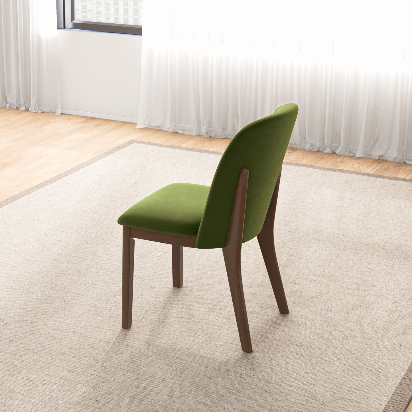 Kaitlyn - Dining Chair (Set of 2) - Brown / Light Green / Olive Green