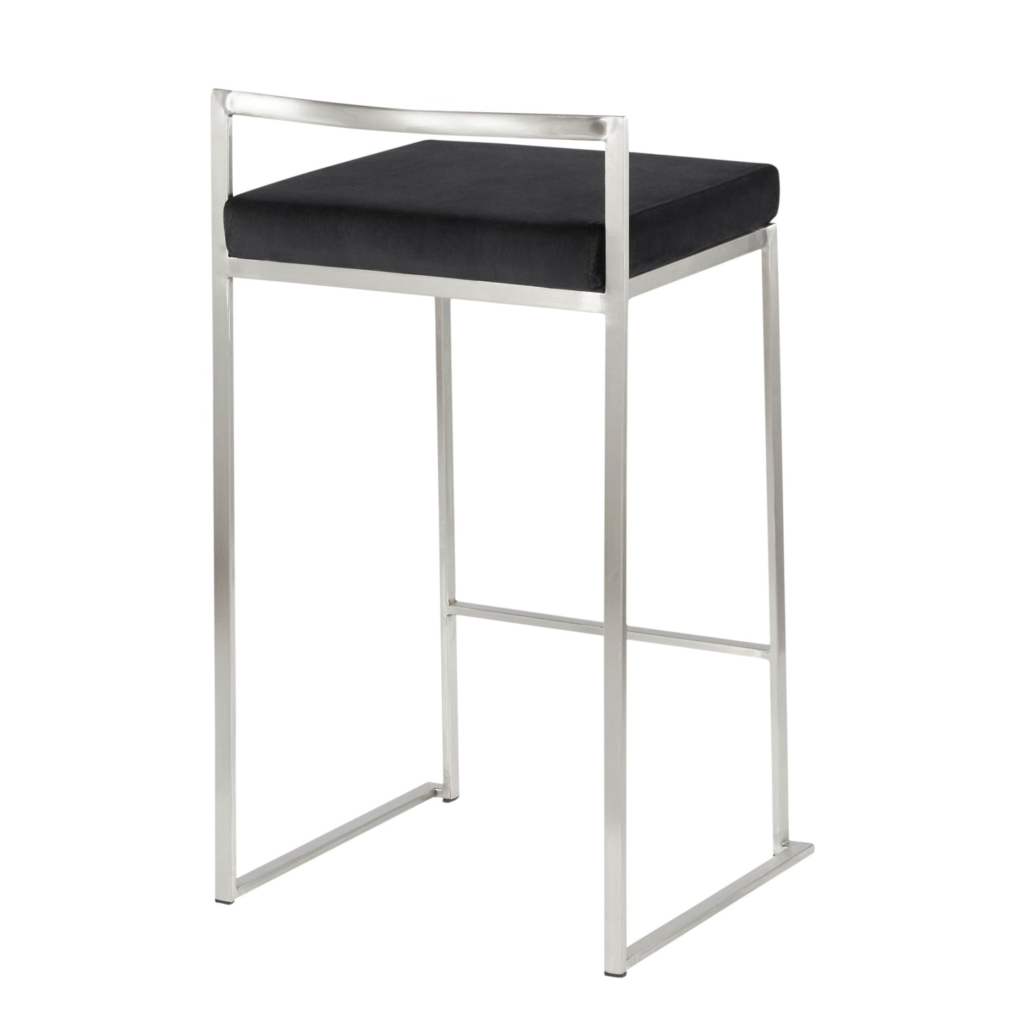 Fuji - Contemporary, Stackable Counter Stool (Set of 2) - Black