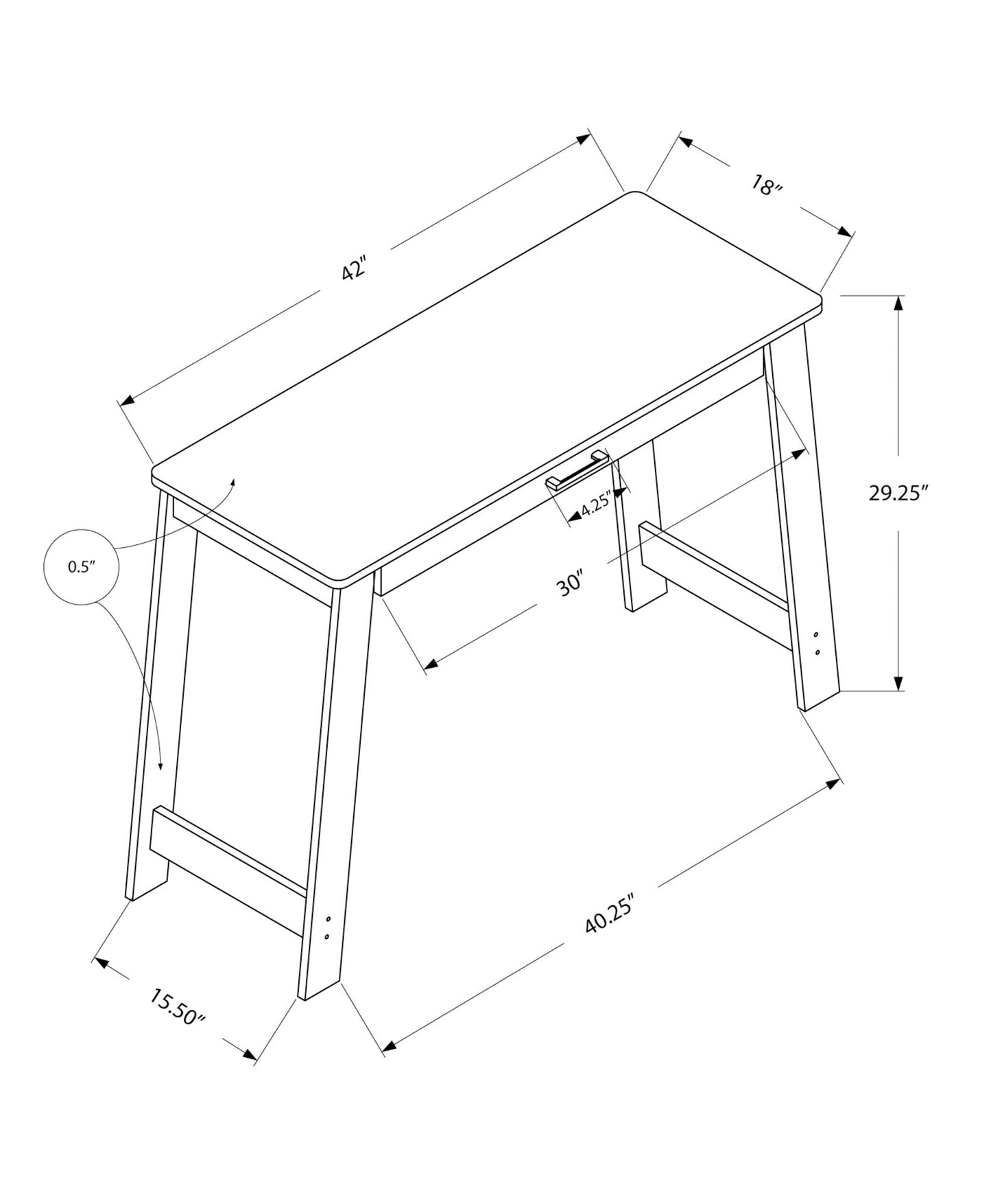 Computer Desk For Home Office, Laptop, Storage Drawers, Contemporary & Modern - Taupe