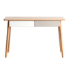 Computer Desk Large Size Office Desk With 2 Drawers, Modern Simple Style PC Table With Gap Design For Home Office - White / Gray