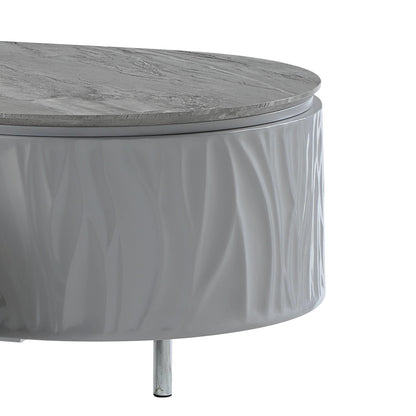 Yukino - High Gloss Coffee Table - Chrome / Gray