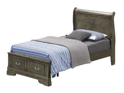 Twin Storage Bed Elegant Traditional - Gray