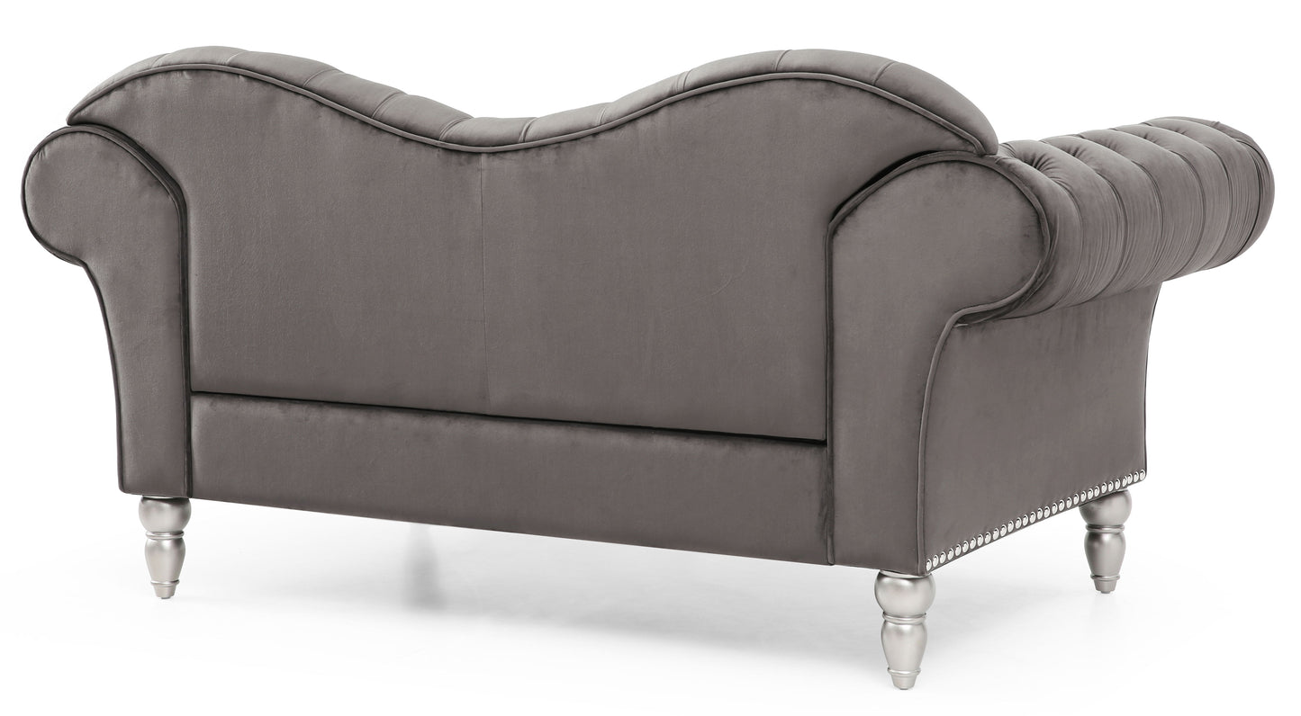 Cozy Traditional Loveseat - Dark Gray