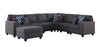 Cooper - 7 Piece Reversible L-Shape Sectional Sofa With Comfort Ottoman And Cupholder - Dark Gray
