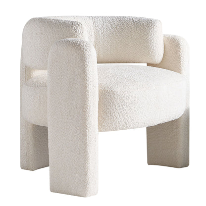 Boucle Upholstery Accent Chair - Beige
