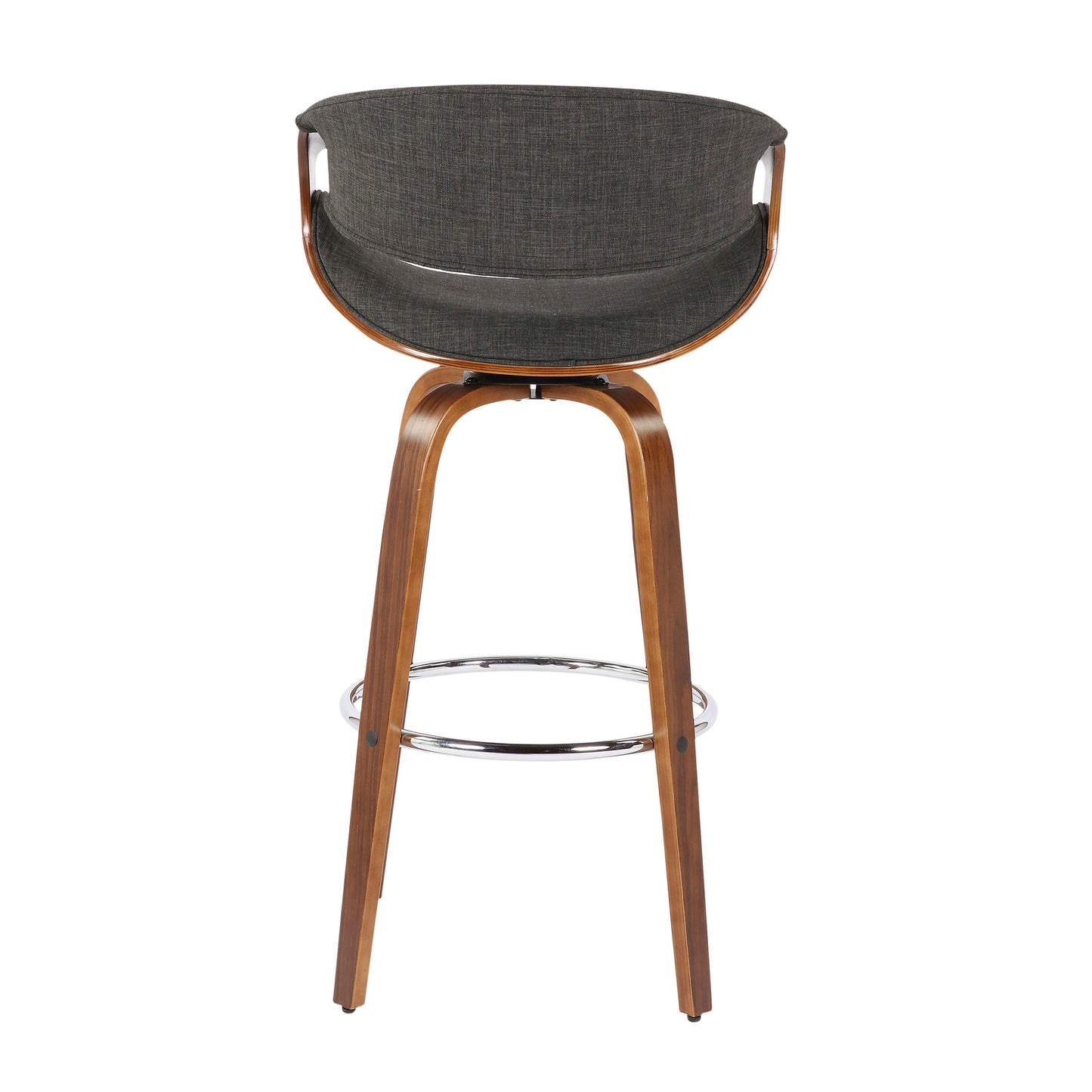 Curvini - Mid-Century Modern Barstool (Set of 2) - Walnut / Charcoal