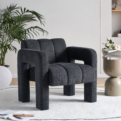 31.10" Boucle Upholstered Accent Chair - Dark Gray