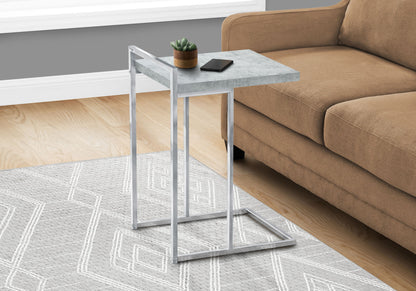 Accent Table, C - Shaped, Modern & Convenient Design - Gray
