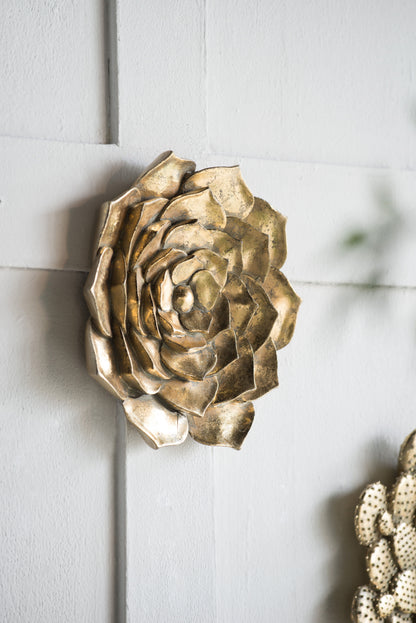Succulent Wall Plaque Resin - Gold
