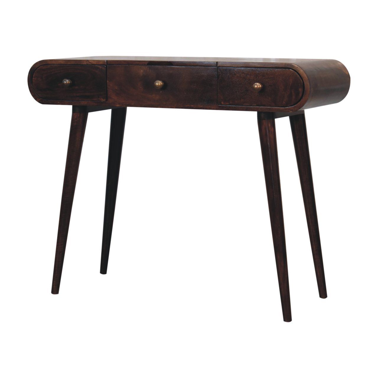Dressing Table With Foldable Mirror - Walnut