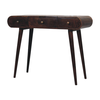 Dressing Table With Foldable Mirror - Walnut