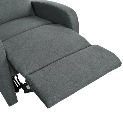 Modern Manual Recliner, Home Theater Chair With Adjustable Backrest For Living Room - Charcoal