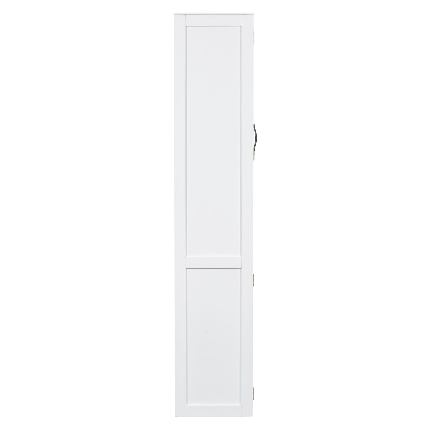 Full Size Murphy Wall Bed With Shelves, Wardrobe And LED Lights - White
