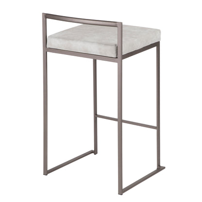 Fuji - Industrial Stackable Counter Stool (Set of 2) - Light Gray