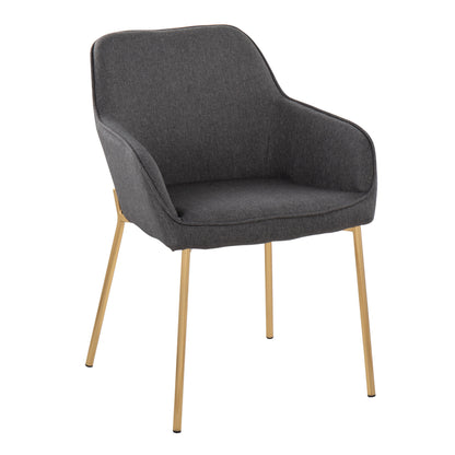 Daniella - Contemporary Dining Chair (Set of 2) - Gold / Charcoal