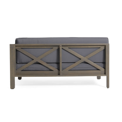 Brava - X Back Right Corner Bench (Set of 2) With Water Resistant Cushions - Dark Gray
