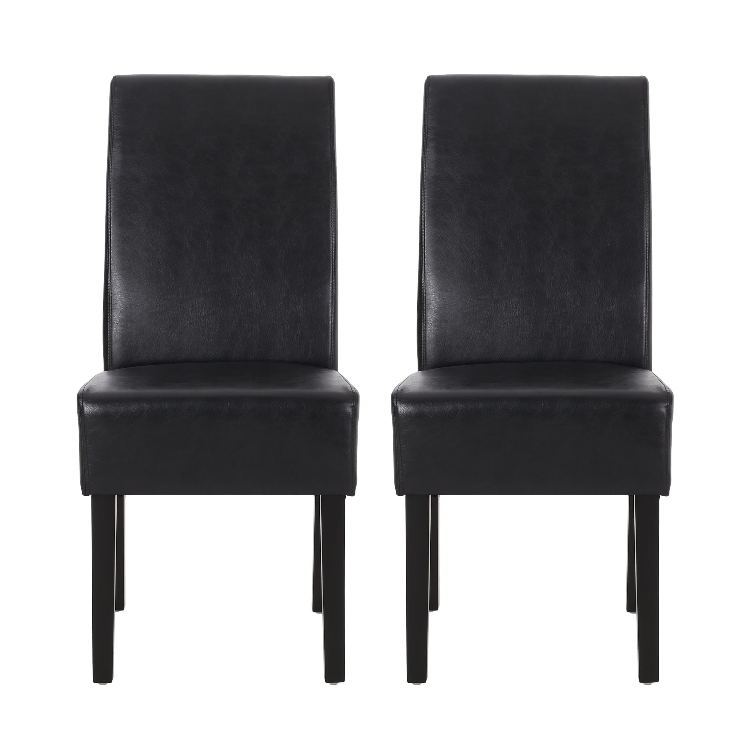 Contemporary Dining Chair (Set of 2) With Rubberwood Legs - Black
