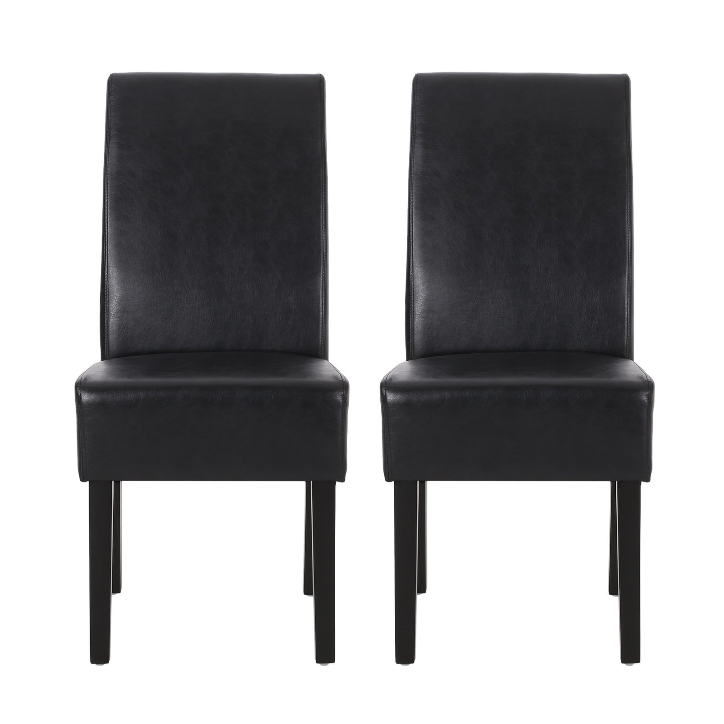 Contemporary Dining Chair (Set of 2) With Rubberwood Legs - Black