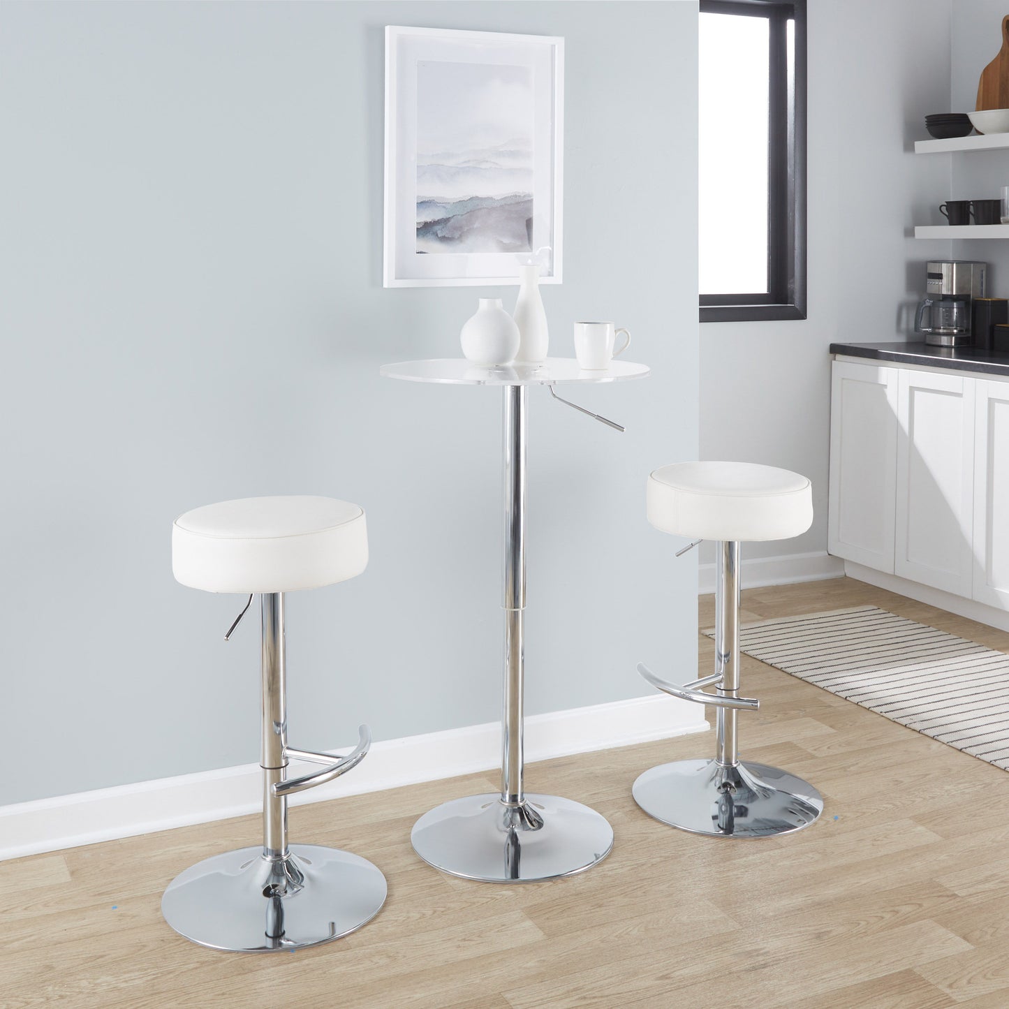 Clear - Adjustable Contemporary Bar Table - Clear