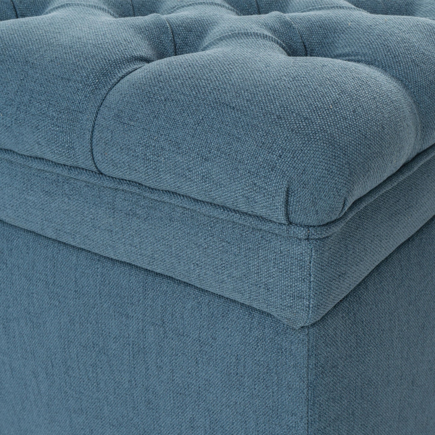 Juliana - Storage Ottoman With Stylish DesignÔøΩÔøΩÔøΩÔøΩÔøΩÔøΩÔøΩÔøΩÔøΩÔøΩÔøΩÔøΩÔøΩÔøΩÔøΩ Fabric And Birch Legs - Blue