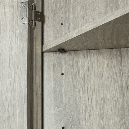 Triangle Bathroom Storage Cabinet With Adjustable Shelves, Freestanding Floor Cabinet For Home Kitchen - Oak