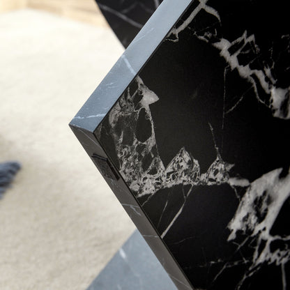 Versatile Round Coffee Table For Various Interior Styles, Exhibiting Modern Minimalism And Nordic Charm - Black / Black White