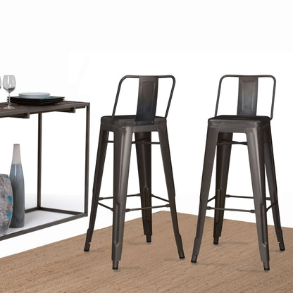 Rayne - Metal Bar Stool (Set of 2) - Gun Metal Gray