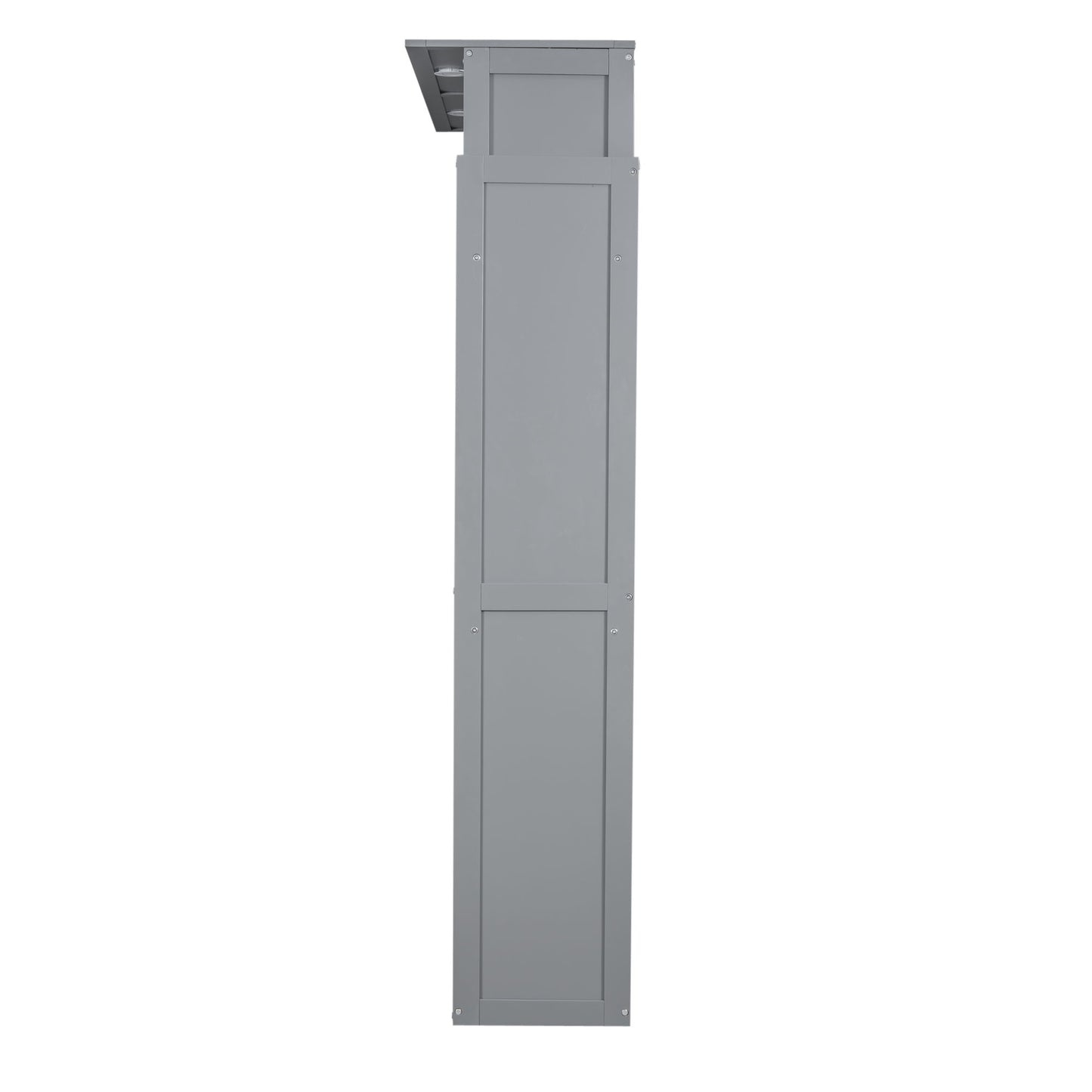 Queen Size Murphy Wall Bed With Shelves And LED Lights - Gray