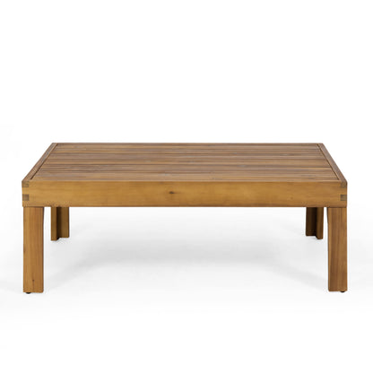 Outdoor 4 Seater Acacia Wood Chat Set With Wicker Accents And Cushions - Teak / Mixed Brown / Beige