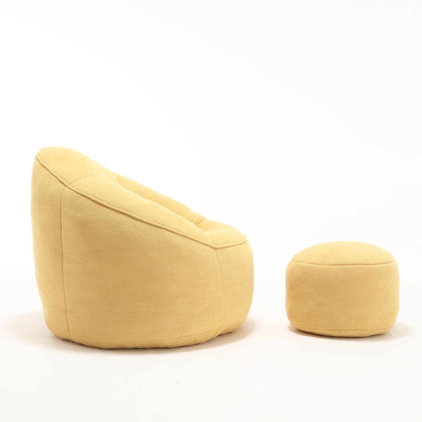 Bedding Bean Bag Sofa Chair High Pressure Foam Bean Bag Chair Adult Material With Padded Foam Padding Compressed Bean Bag With Footrest - Yellow