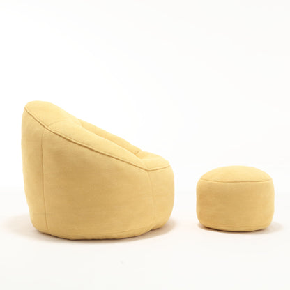 Bedding Bean Bag Sofa Chair High Pressure Foam Bean Bag Chair Adult Material With Padded Foam Padding Compressed Bean Bag With Footrest - Yellow