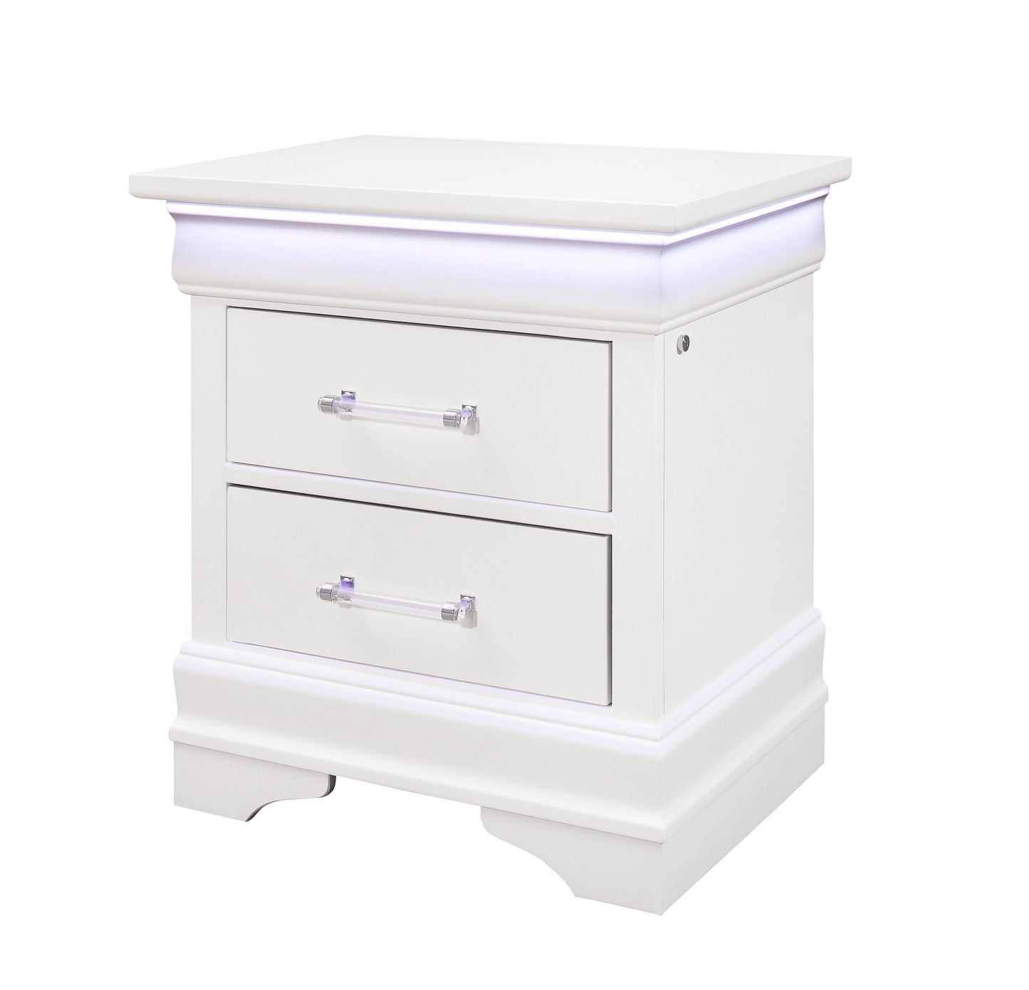 Charlston - Nightstand With LED - White