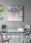 Modern Oil Painting, Square Framed Wall Art For Living Room Dining Room Office - Multicolor