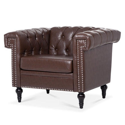 1 Seater Aesthetic Sofa For Living Room - Brown