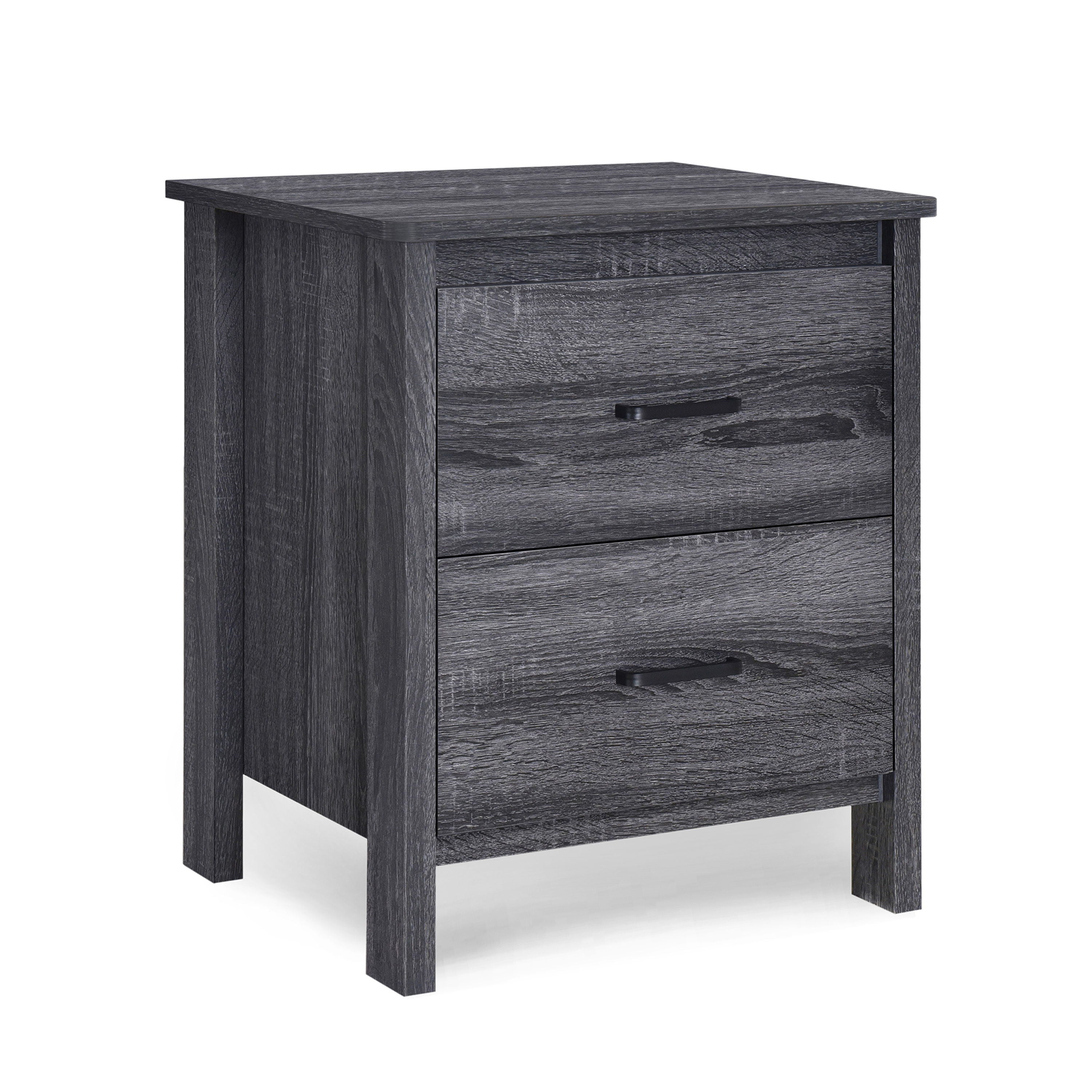 Titeca - Contemporary 2 Drawer Nightstand - Dark Gray