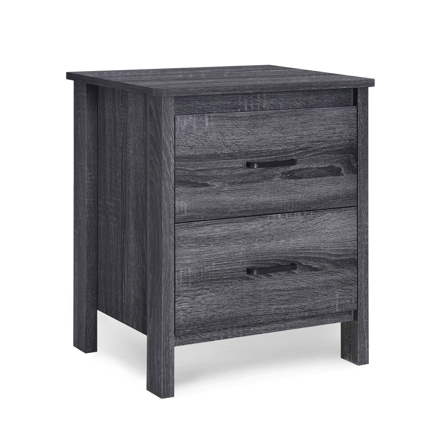 Titeca - Contemporary 2 Drawer Nightstand - Dark Gray