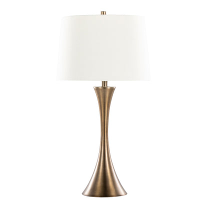 Lenuxe - Contemporary Table Lamp (Set of 2) - Matte Golden Bronze / Off White