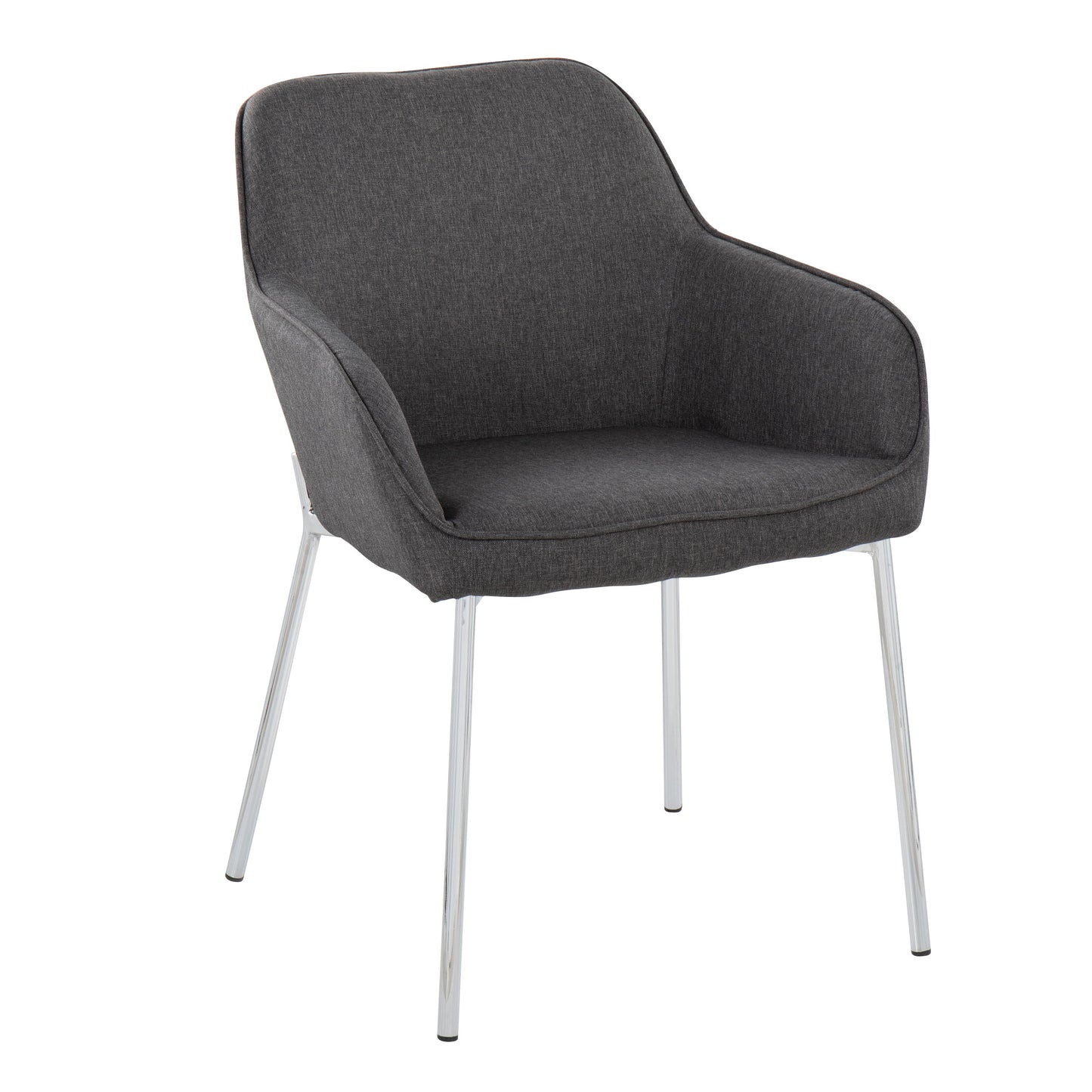 Daniella - Contemporary Dining Chair (Set of 2) - Chrome / Charcoal