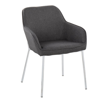 Daniella - Contemporary Dining Chair (Set of 2) - Chrome / Charcoal